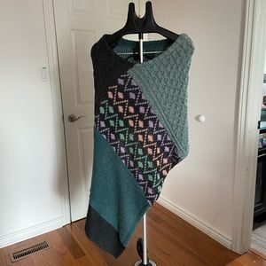 HONEYBEA “upcycled” knit wool poncho
